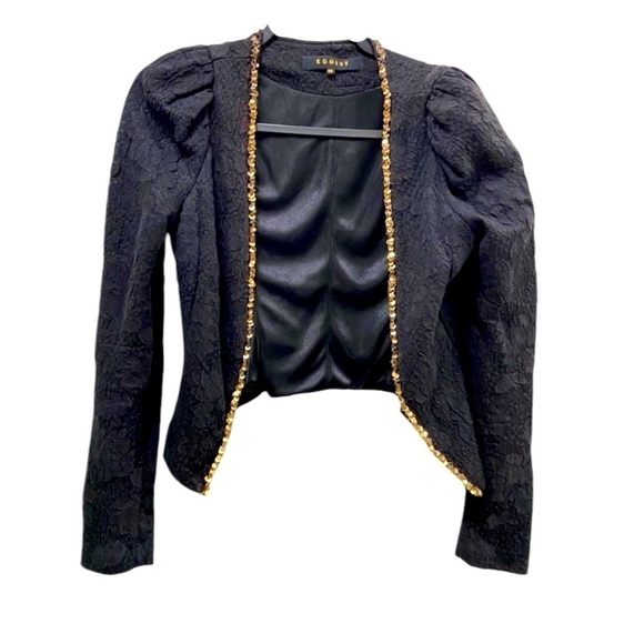 Egoist black jacket women’s size small cocktail business party - Picture 1 of 6